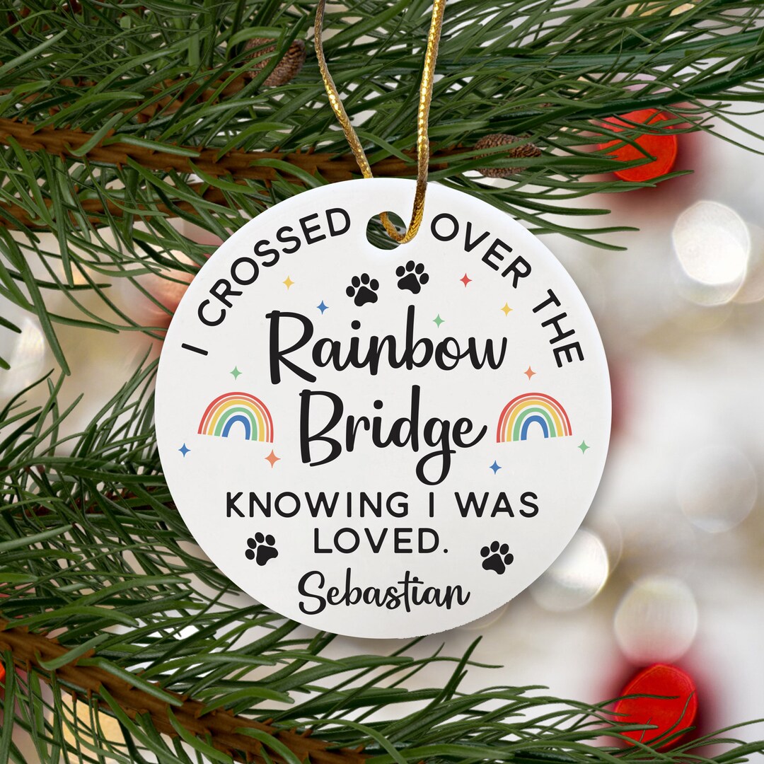 Pet Loss Gifts | Rainbow Bridge | Ceramic Ornament | Dog Memorial Gift ...