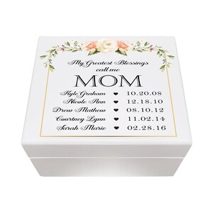 Mother Gift - Personalized Box - Wooden Trinket Box - White Wood Box