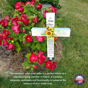 Solar Memorial Garden Stake Solar Cross Memorial Grave Marker Cross In Memory Garden Memorial Garden Gift Solar Light Cross