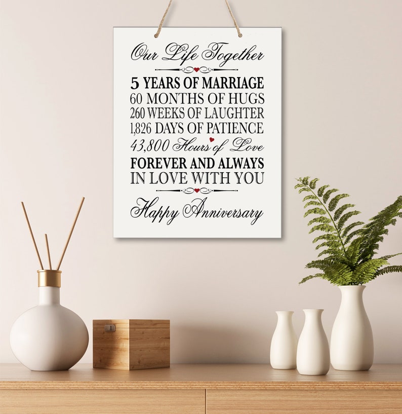 5th Anniversary Gift Wooden Wall Hanging Gift for Husband Etsy