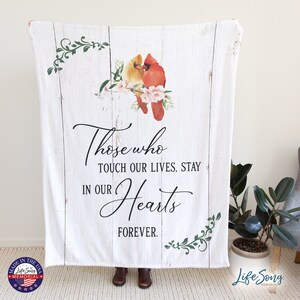 Cardinal Memorial Blanket | Keepsake Blanket | Cardinal Memorial | Cardinal Throw Blanket | Cardinal Gifts | Bereavement Gift