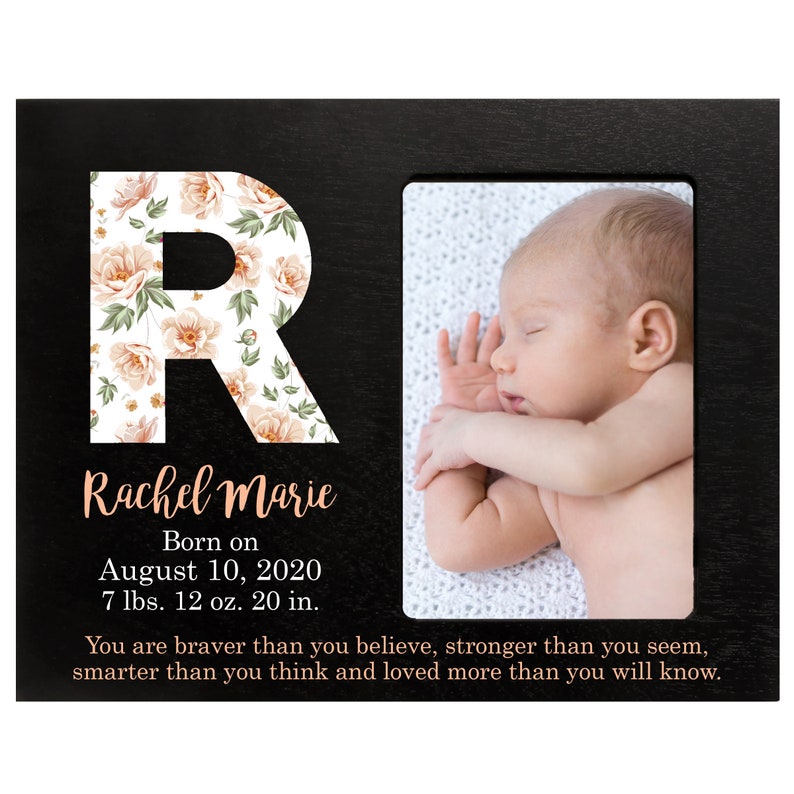 Birth Announcement Frame Personalized Baby Girl Picture Frame with Stats Newborn Picture Frame For New Parents New Baby Gift for Nursery