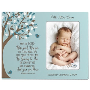 Beautiful Baby Boy or Girl Wood Baptism Personalized Picture Frame | Mother’s Day or Baby Shower Gift