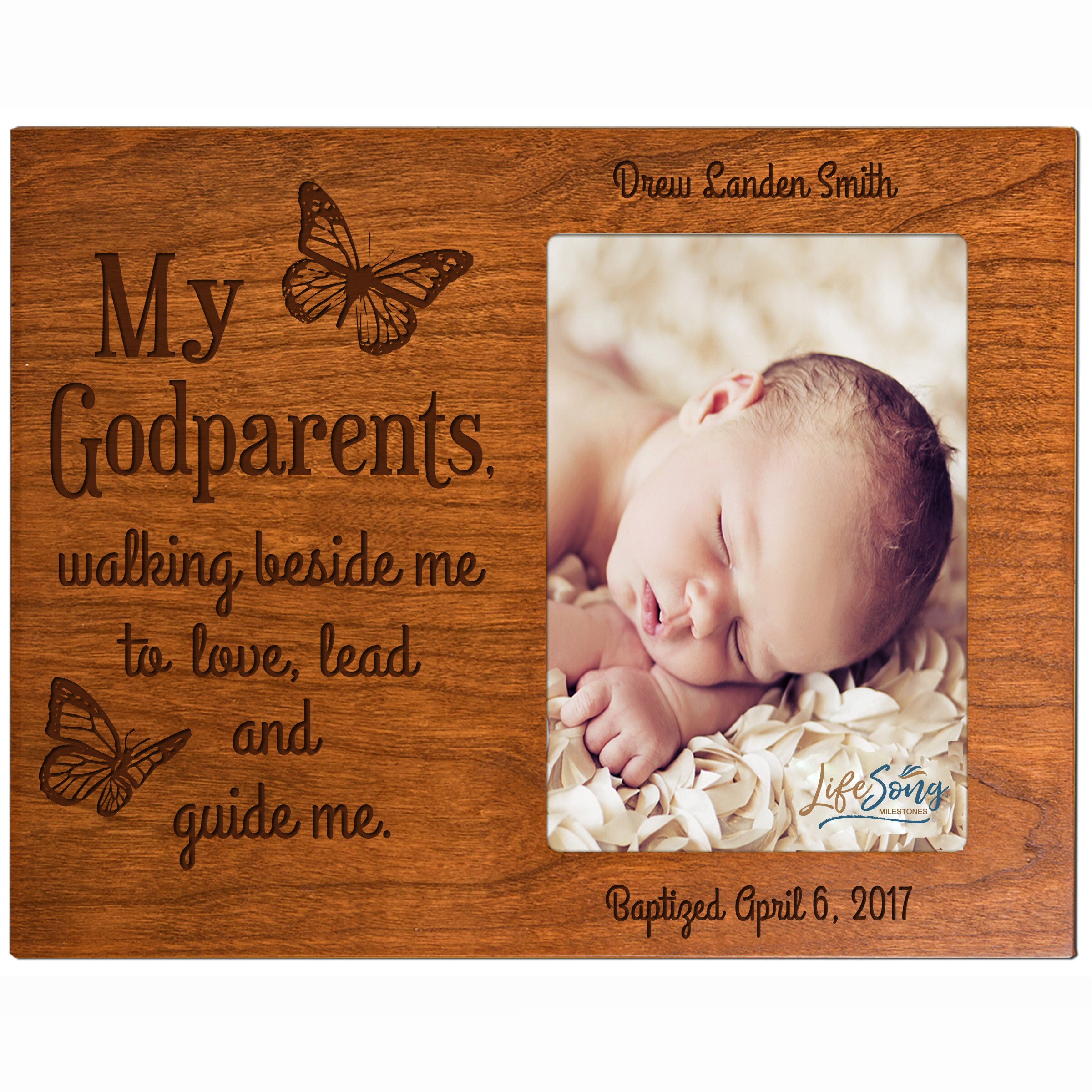 Godparents Picture Frame Personalized Baptism Frame Etsy