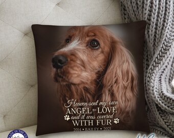 May include: A brown and white dog with sad eyes looking to the right. The dog is on a dark brown background with the text "Heaven sent my own ANGEL to LOVE and it was covered WITH FUR 2014 BAILEY 2021".