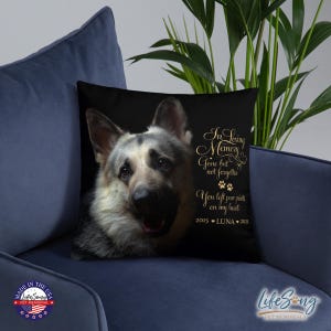 Pet Memorial Gift, Personalized Dog Memorial Pillow, Custom Pet Loss Keepsake, Pet Loss Pillow, Dog Remembrance, Pet Memorial Pillow