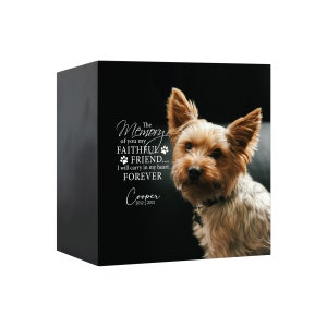 Pet Memorial Shadow Box Urn for Animal Ashes | Dog Urn for Ashes | Cat Urn for Ashes | Dog Memorial Gifts | Cat Memorial Gifts