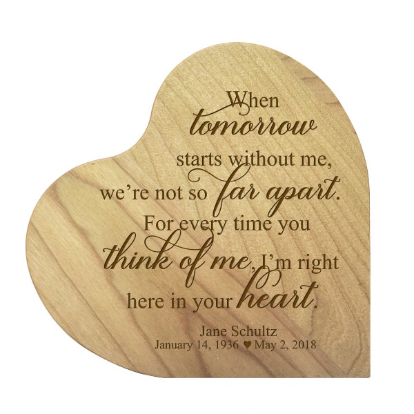 Memorial Heart | Personalized Heart Shape Wood | Dad Memorial | Shelf Sitter Heart | Memorial Gift Loss of Mother | Wooden Heart | Dad Loss