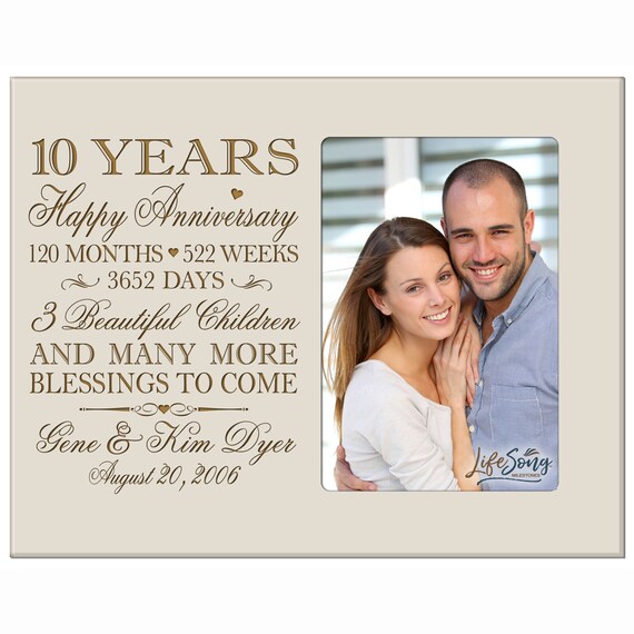 10th Anniversary Gifts Custom Photo Canvas, Personalised 10th Wedding  Anniversary Gift, 10 Years Married Gift Wife Husband Present