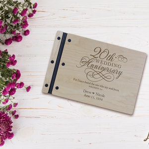 Wedding Guestbook | Personalized Wood Guest Book | Anniversary Party Favors | 20th Wedding Anniversary Decorations | Handcrafted Guestbook