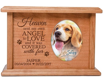 Pet Cremation Urn | Personalized Pet Urn | Dog Urns for Ashes | Pet Cremation | Pet Urn for Cats | Custom Urn for Dog | Wood Pet Urn Picture
