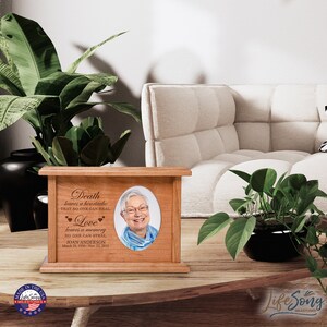 Photo Cremation Urn | Urns for Human Ashes | Custom Urn | Picture Urn | Adult Cremation Urn | Wooden Urns for Human Ashes | Photo Urn