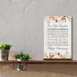 25th Wedding Anniversary Gift | 25th Anniversary Gifts for Husband | Anniversary Sign | 25th Anniversary Wood Sign | Husband Anniversary