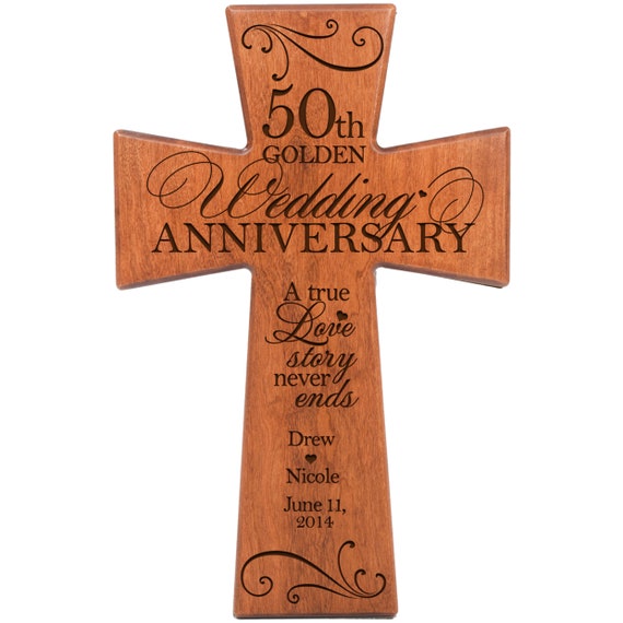 Regalos de cruz de cristal para el 50 aniversario para marido, esposa o  padres, tallada con láser, regalo de 50 años de boda, aniversario, día de  San