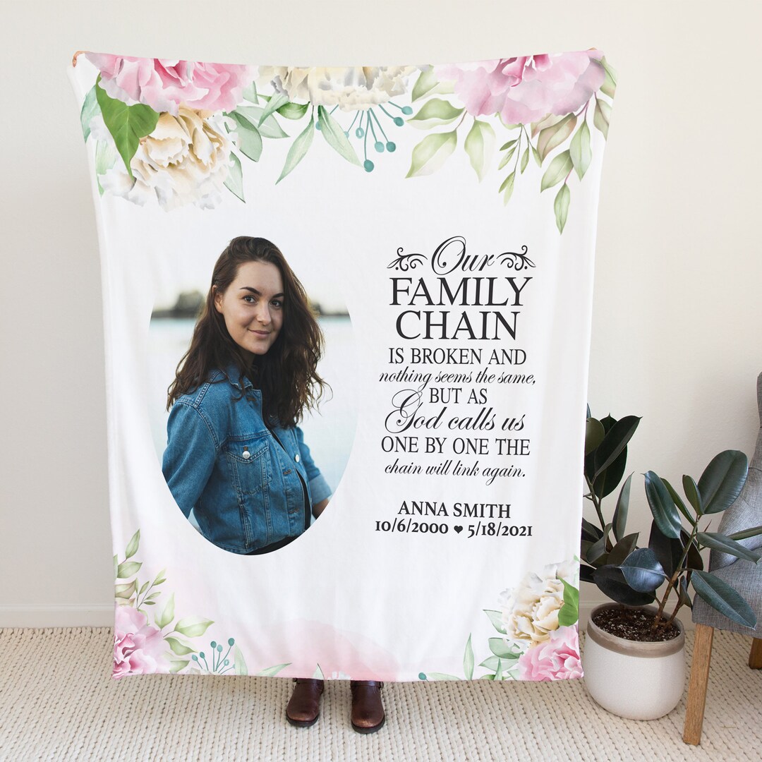 Personalized Memorial Quilt/Fleece Throw Blanket - Upload Photo - Memorial Gift Idea
