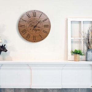 Modern Clock | Rustic Wall Clock | My Greatest Blessings | Small Wall Clock | Home Clock | Round Name Signs Family | Unique Clocks for Wall