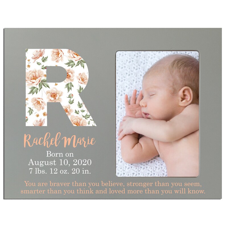 Birth Announcement Frame Personalized Baby Girl Picture Frame with Stats Newborn Picture Frame For New Parents New Baby Gift for Nursery