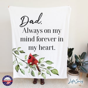 Cardinal Memorial Blanket | Keepsake Blanket | Cardinal Memorial | Cardinal Throw Blanket | Cardinal Gifts | Bereavement Gift