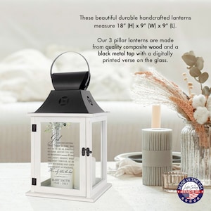 Personalized Memorial Lantern | In Memory Lantern | LED Flameless Lantern | Personalized Gift | Loss of Loved One | Personalized Grief Gift