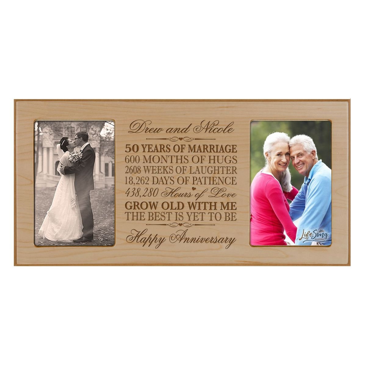 50th Wedding Anniversary Photo Frame Personalized Wedding Etsy