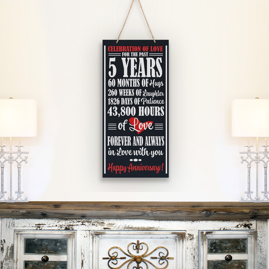 5th Anniversary Gift | Wooden Wall Hanging | Gift for Husband | Gift ...