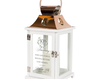 Personalized Anniversary Lantern | 50th Anniversary Gift | Gift for Him | Gift for Her | Wood Anniversary Gift | Anniversary Lantern