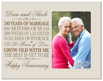 50th Anniversary Gift | Personalized 50th Wedding Anniversary Picture Frame | Gift for Husband | Gift for Wife | Gift for Parents