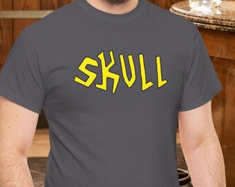 Skull Shirt - Classic Vintage Retro T-Shirt with Skull Rock Band Logo