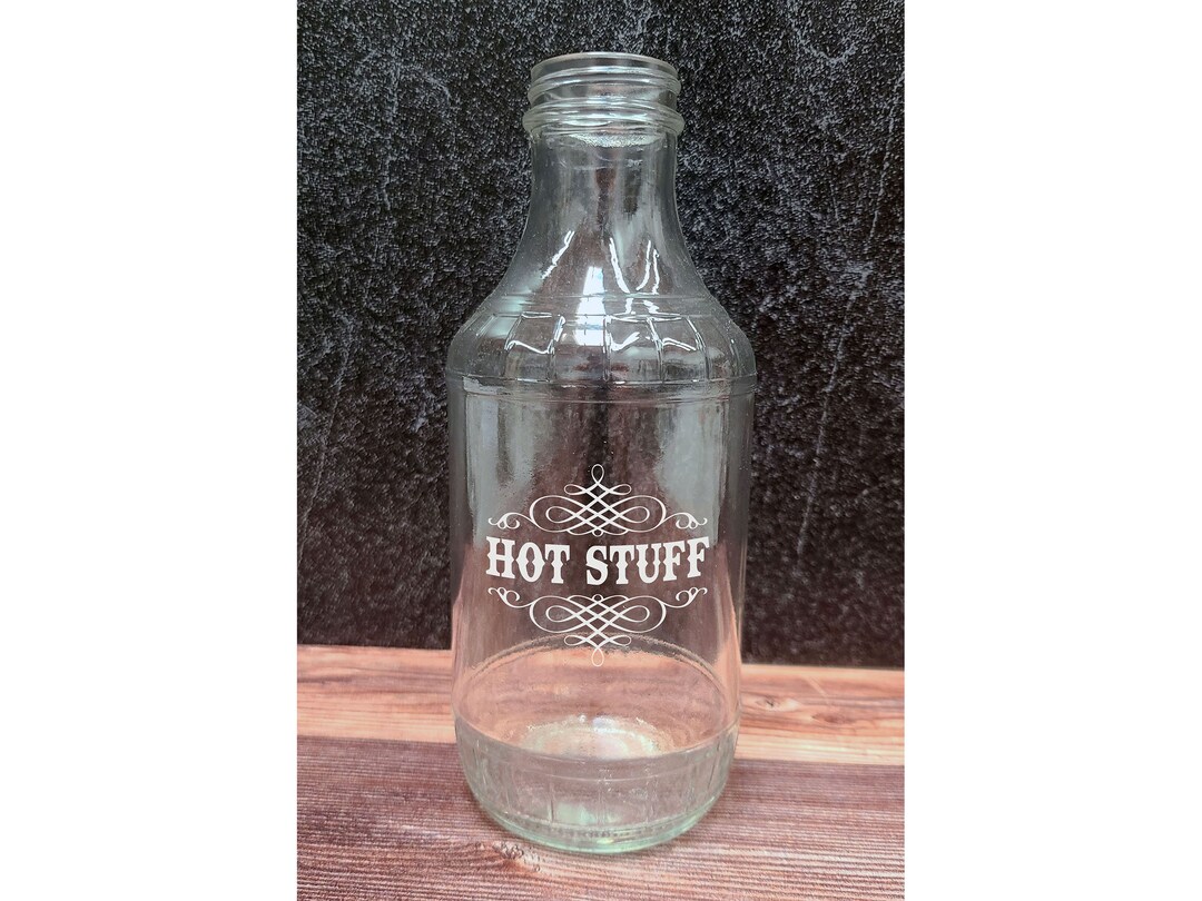 Custom Hot Sauce Bottle With Lid Personalized 16 Oz Decanter Bottle for