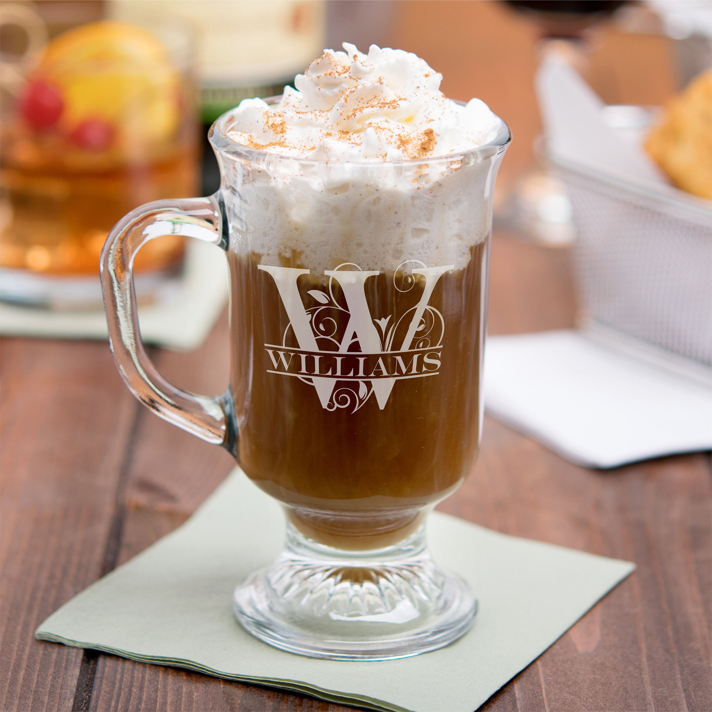 Custom Coffee Mug Personalized 8oz Glass Coffee Mugs Irish Cafe Gift For Her Or Him Microwave And Dishwasher Safe
