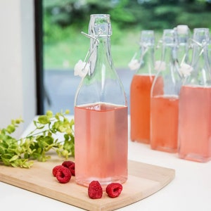 Custom Engraved Glass Bottle: Personalized Wine Carafe, Swing Top Lid
