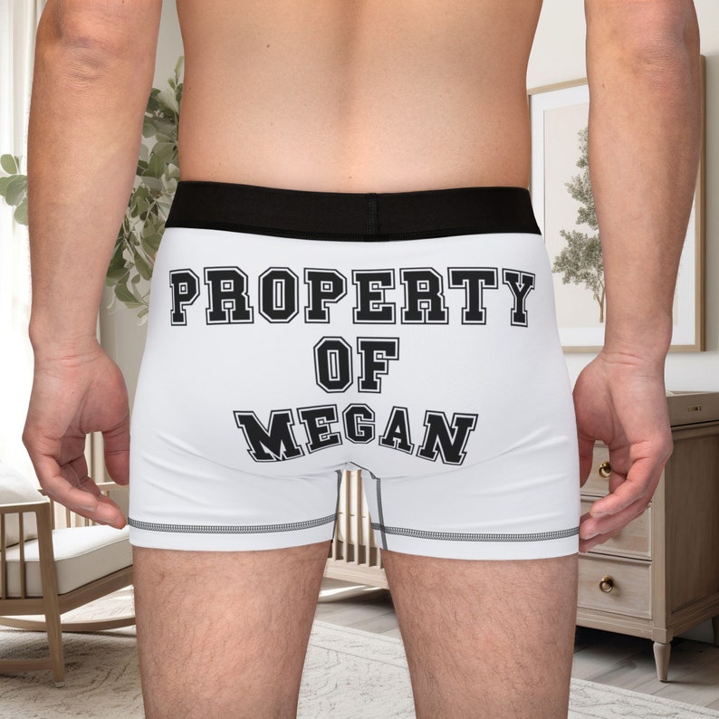 Property of Boxers, Custom Men's Underwear, Funny Gift for Him, Grooms Gifts, Personalized Boxers, Men's Gift Ideas image 1