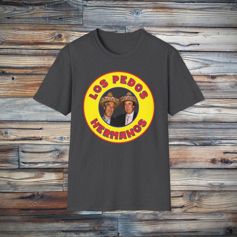 Los Pedos Hermanos Retro Trump Epstein Camiseta Dark Heather