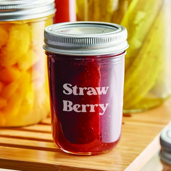 Birthday Imprinted Mason Jars, Glass Jelly Canning Jar 8 oz.