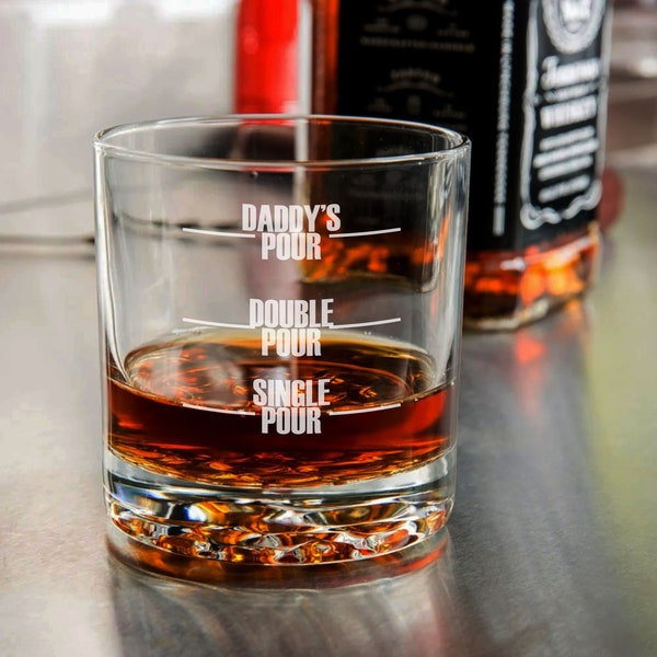 Pour Lines on 10.25oz Libbey Nob Hill Rocks Glass - Engraved Whiskey Glass - Custom Bourbon, Whiskey Lover Gifts for Him
