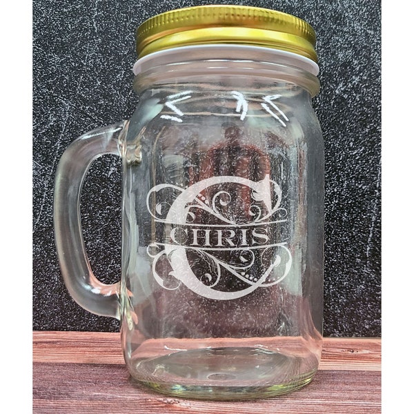 Engraved Mason Jar Etsy