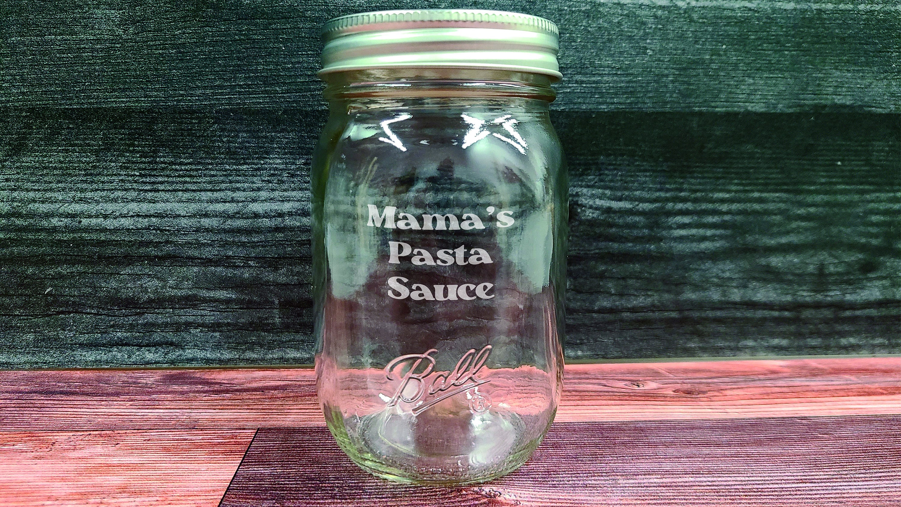 12 Imprinted 8 Oz. Mason Jars, Personalized Mason Jelly Glass Canning Jar 