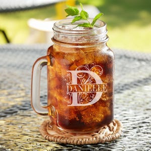 Personalized Laser Engraved Mason Jar: Rustic Charm 16 oz Glass