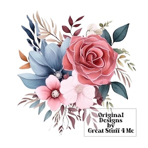 Watercolor Floral Clipart Wild Flowers Clipart Floral Watercolor Art Images Minimalist Flowers, Commercial Use Included