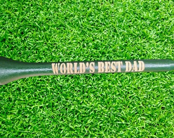 Custom Golf Tees - 10 x Laser Engraved Natural Wood Tees 2-3/4 in. Great personalized golf gift for him or her.
