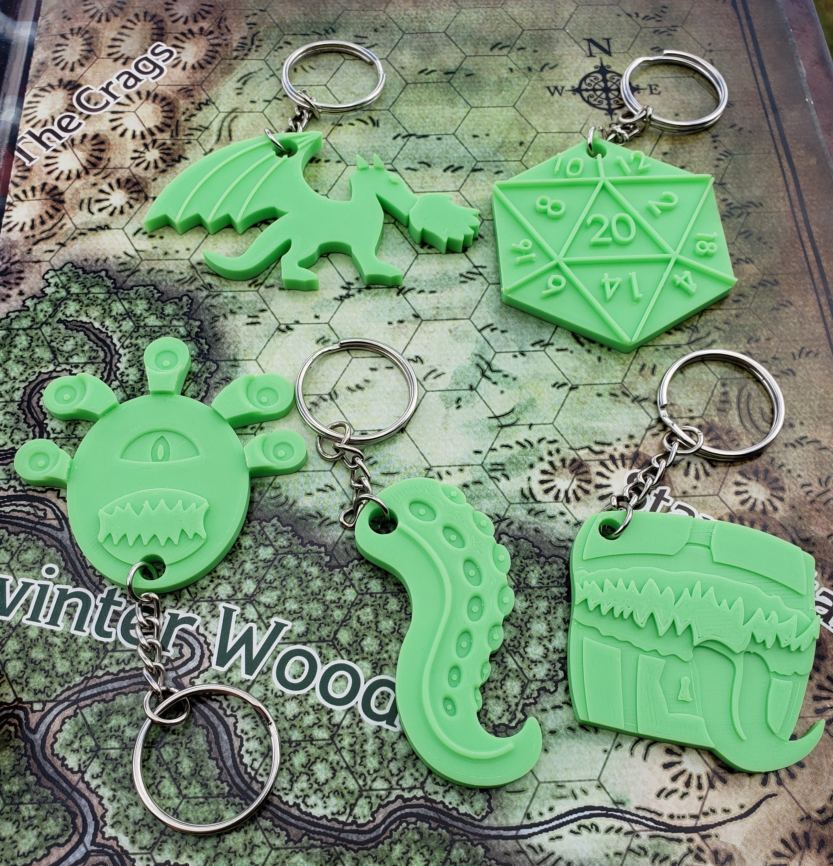 Dungeons and Dragons Keychains D&D Tabletop Gaming Board Etsy