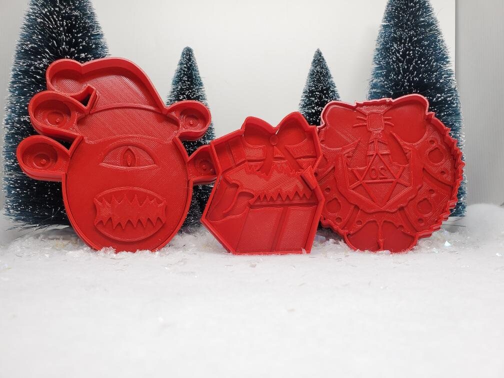 Christmas DnD Themed Cookie Cutters Set I Santa Crazy Ball of Etsy