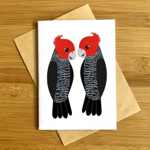 Australischer Vogel Grußkarte Gang Gang Kakadu Native Wildlife Original Kunstwerk Einzigartiges Künstlerpapier Qualitätsdruck Schönes Design Blank