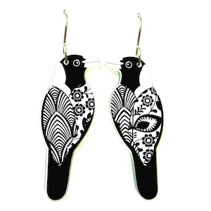 Magpie Earrings, Australian Bird, Australian Made, Souvenir