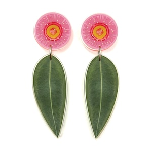 Gum Leaf Blossom Earrings, Recycled Plastics, Made in Australia, Souvenir