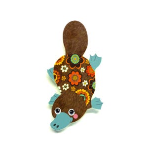 Adorable Platypus Pin Recycled Plastic Eco-friendly Ethical Wearable Art Native Australian Animal Souvenir