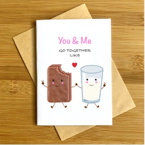 Ty i ja pasujemy do siebie jak Timtams i Milk Couple Card Oryginalna grafika Unikalny papier artystyczny Wydruk wysokiej jakości