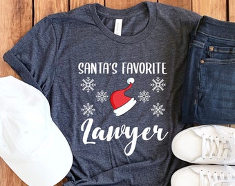 Lawyer Christmas Shirt • Santa's Favorite Lawyer • Lawyer Christmas Gift • Law Student Shirt • Gift For Lawyer • Attorney Shirt • Lawyer Tee