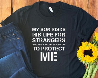 Proud Police Mom Shirt • Officer Mom • Police Mom Gift • Police Officer Mom • Support Police • Thin Blue Line Mom • Proud Mom • Unisex Tee