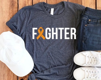 Leukemia Fighter Shirt • Leukemia Awareness Shirt • Leukemia T-Shirt • Orange Ribbon T-Shirt • Leukemia Support Shirt • Unisex Tee